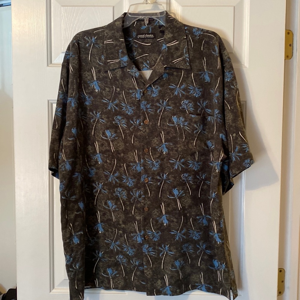 Men’s silk casual button down shirt